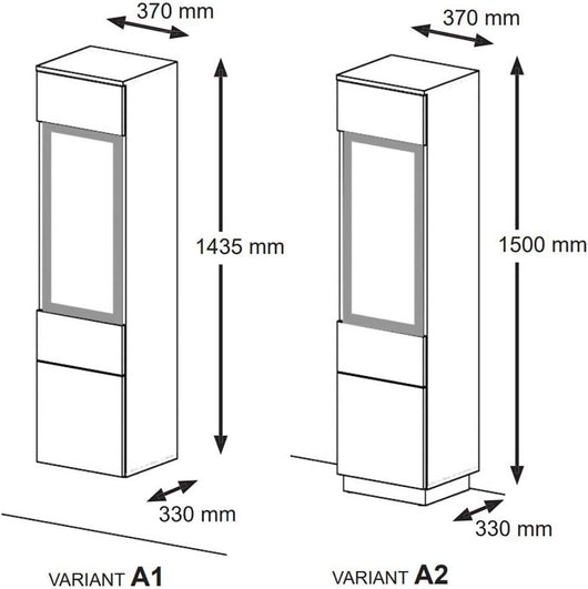 MOBILE COLONNA CREDENZA VETRINA SOGGIORNO AURA 37x33x144 ROVERE NERO OPACO