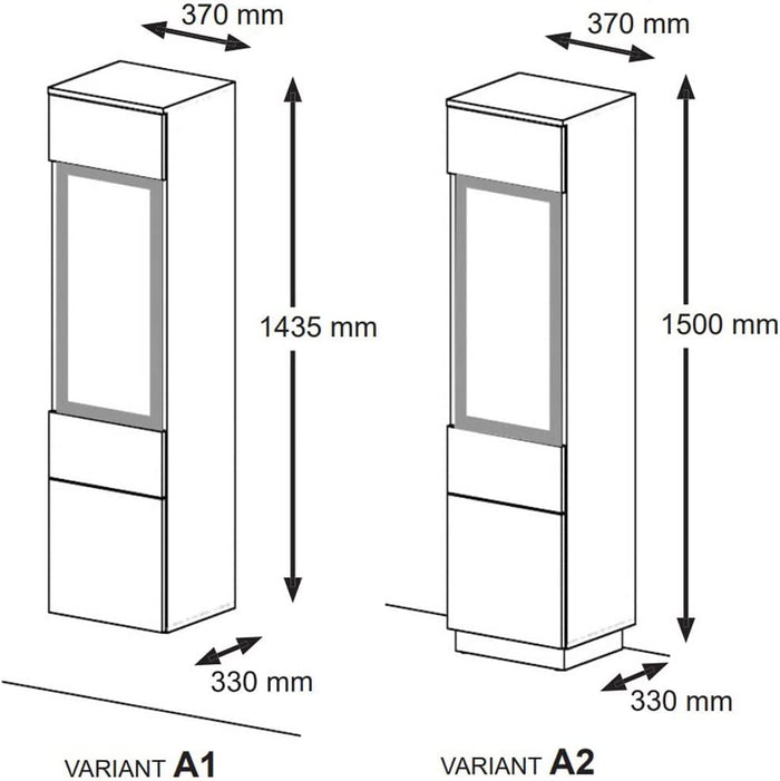 MOBILE COLONNA CREDENZA VETRINA SOGGIORNO AURA 37x33x144 ROVERE NERO OPACO