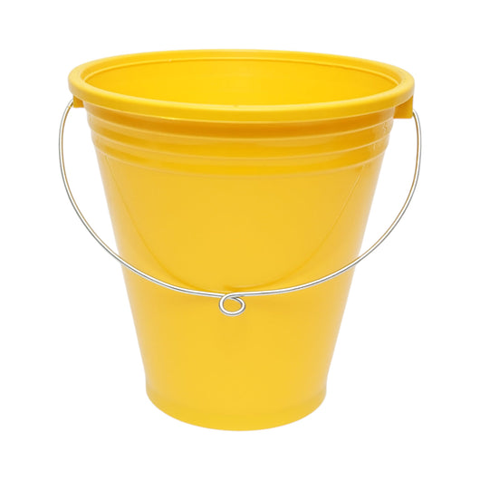 Secchio in plastica per alimentazione animali 10L giallo con manico in metallo