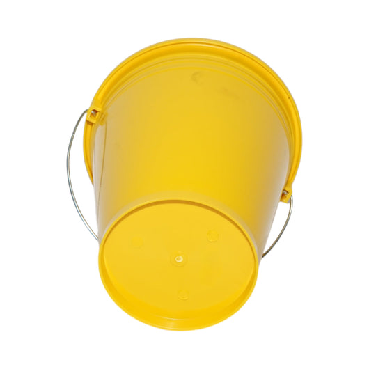 Secchio in plastica per alimentazione animali 10L giallo con manico in metallo