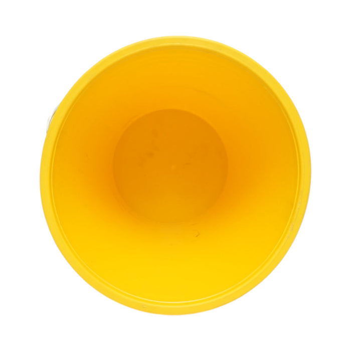 Secchio in plastica per alimentazione animali 10L giallo con manico in metallo