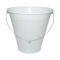 Secchio in plastica per alimentazione animali 12L bianco con manico in metallo