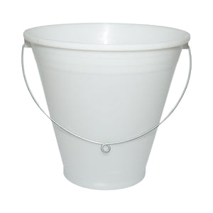 Secchio in plastica per alimentazione animali 12L bianco con manico in metallo