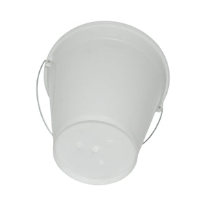 Secchio in plastica per alimentazione animali 12L bianco con manico in metallo