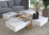 MOBILE TAVOLINETTO DA CAFFE' DRAW 85x40x85cm ROVERE BIANCO OPACO