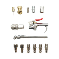 Set di 14 accessori per compressore d'aria con pistola di soffiaggio, connettori e attacchi rapidi universali