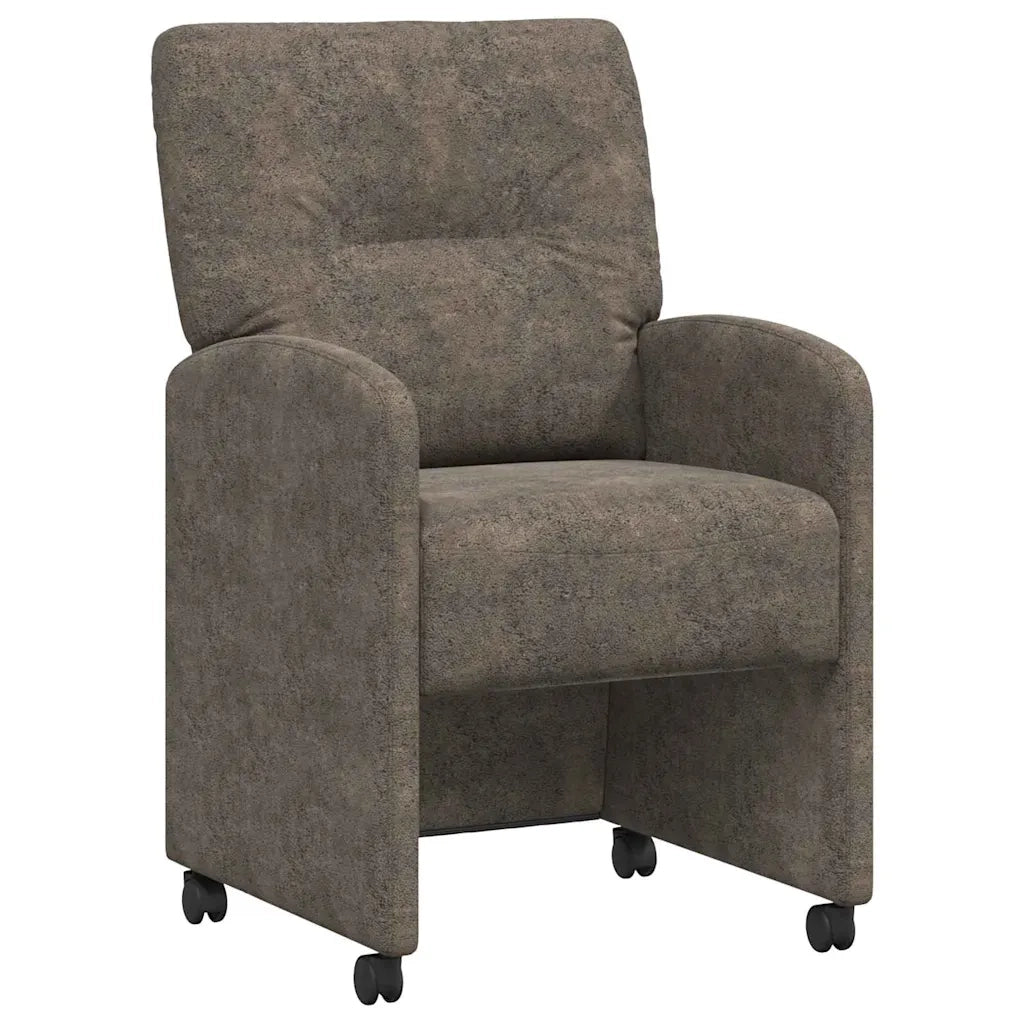 Sedie da Pranzo con Ruote 2 pz | Sedie da cucina Grigio scuro 57 x 67 x 95 cm