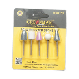 Set di 5 pietre abrasive con gambo da 3 mm Crownman