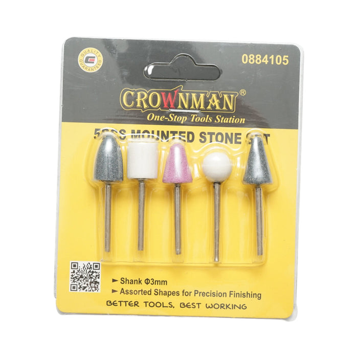 Set di 5 pietre abrasive con gambo da 3 mm Crownman