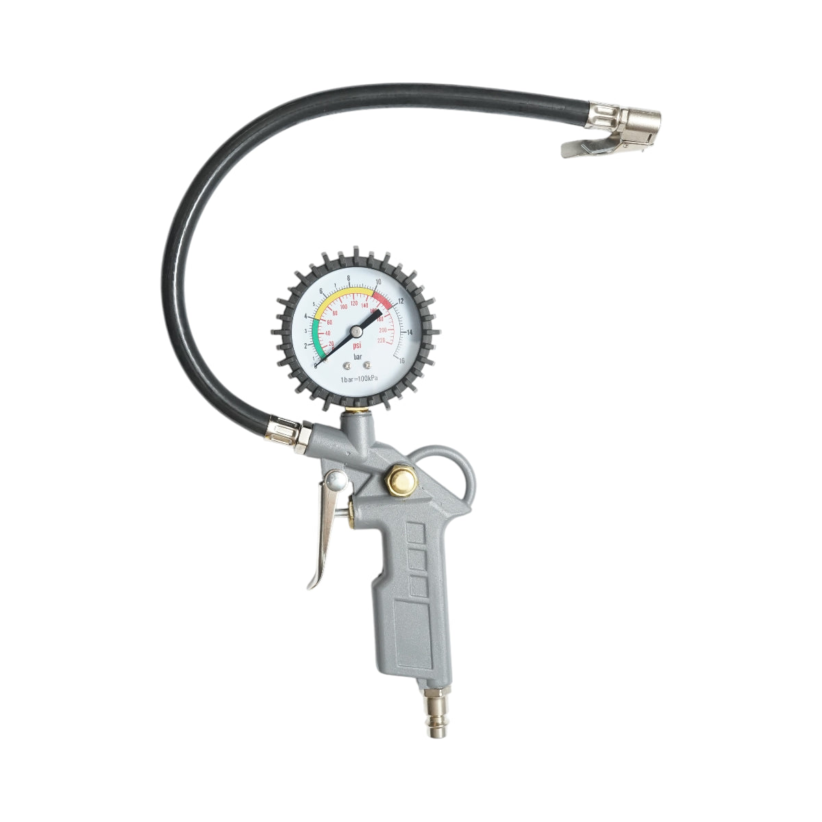 Set di aria compressa da 6 pezzi con tubo a spirale da 5 m, pistola gonfiatrice, soffiatore d'aria, ago per sfere e adattatori