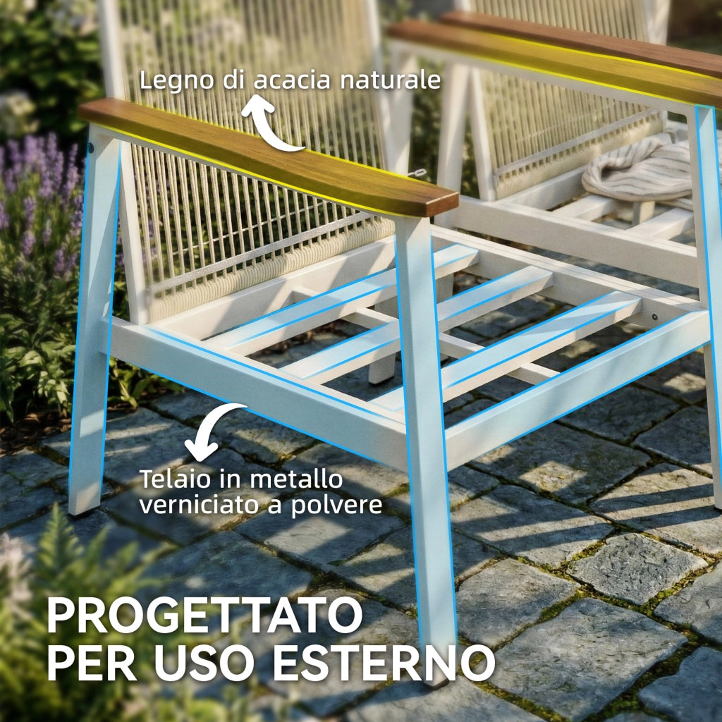 Set Divani Giardino 4 Posti con Poltrone e Tavolino ¨C zephmum ¨C Grigio