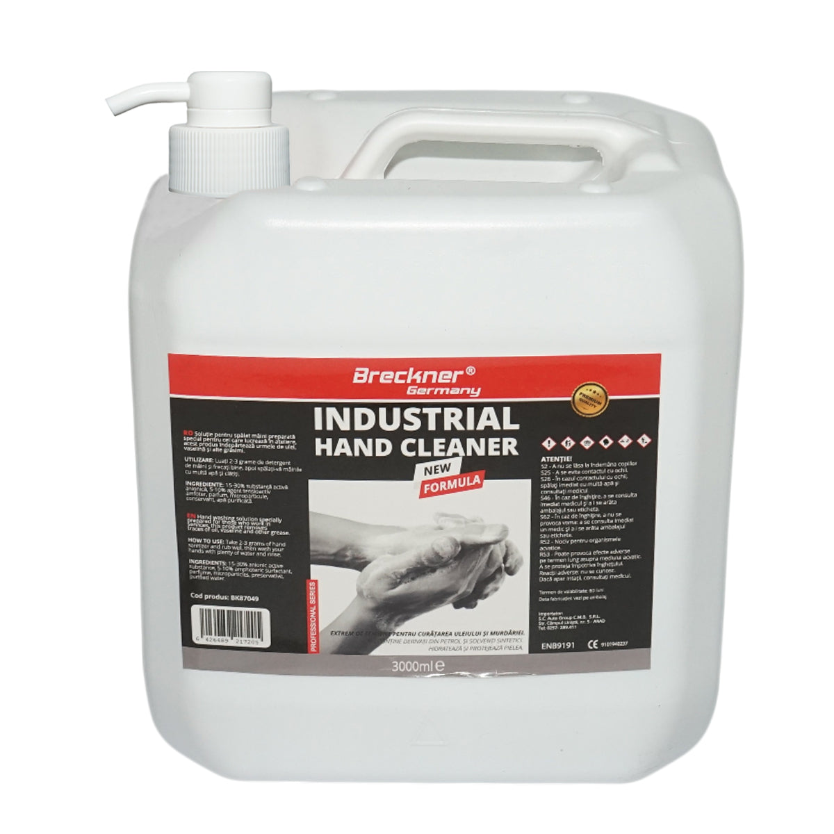 Soluzione lavamani industriale con pompa da 3 litri Breckner Germany