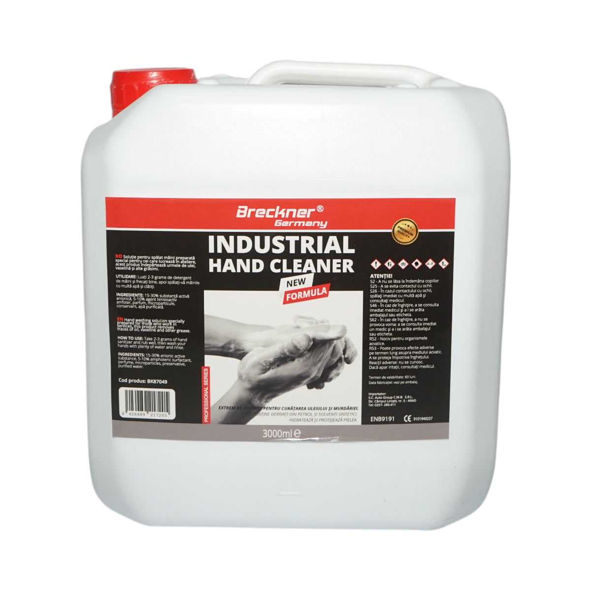 Soluzione lavamani industriale con pompa da 3 litri Breckner Germany