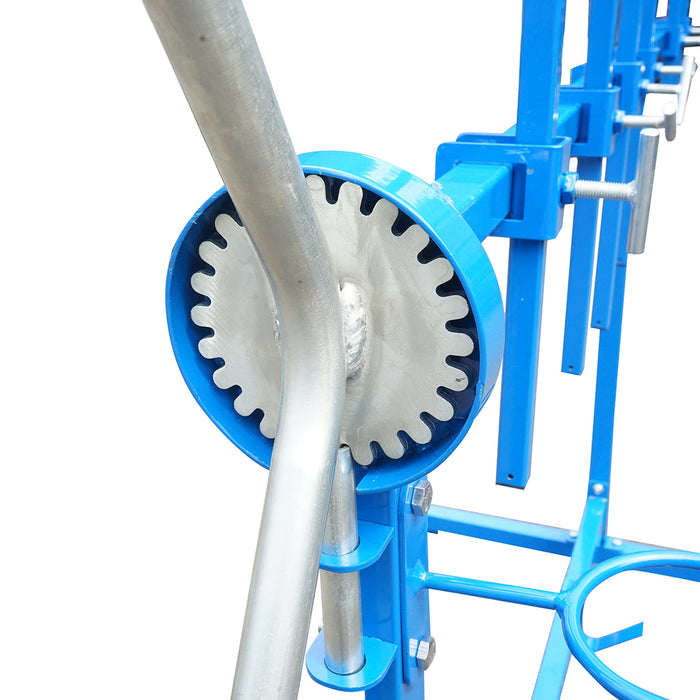 Supporto rotante mobile per la verniciatura di elementi di carrozzeria con 6 bracci regolabili