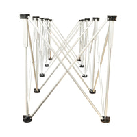 Tavolo da lavoro pieghevole a fisarmonica con 10 gambe, struttura in alluminio 226x61x72cm