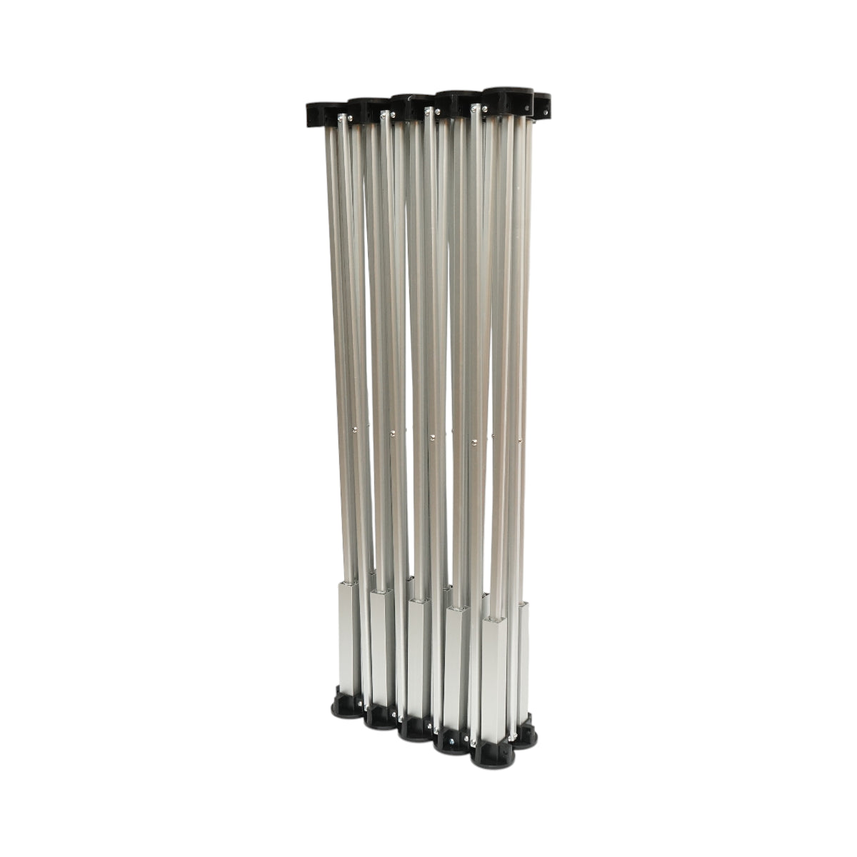 Tavolo da lavoro pieghevole a fisarmonica con 10 gambe, struttura in alluminio 226x61x72cm