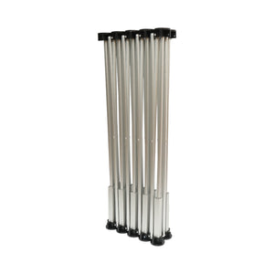 Tavolo da lavoro pieghevole a fisarmonica con 10 gambe, struttura in alluminio 226x61x72cm