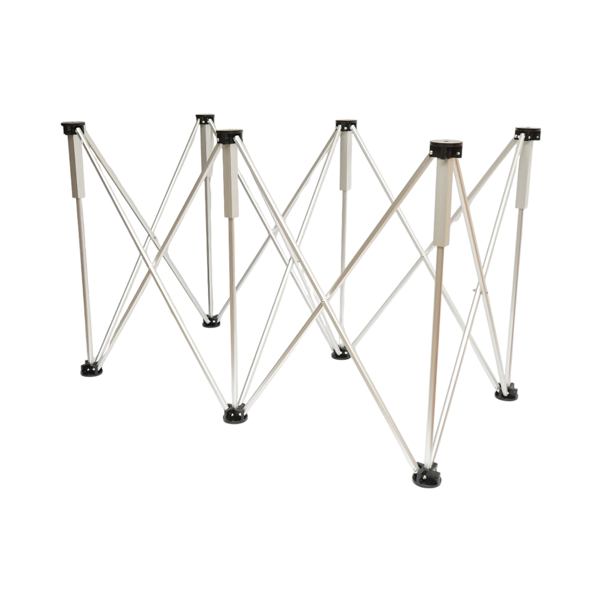 Tavolo da lavoro pieghevole a fisarmonica con 6 gambe, struttura in alluminio 116x61x72cm