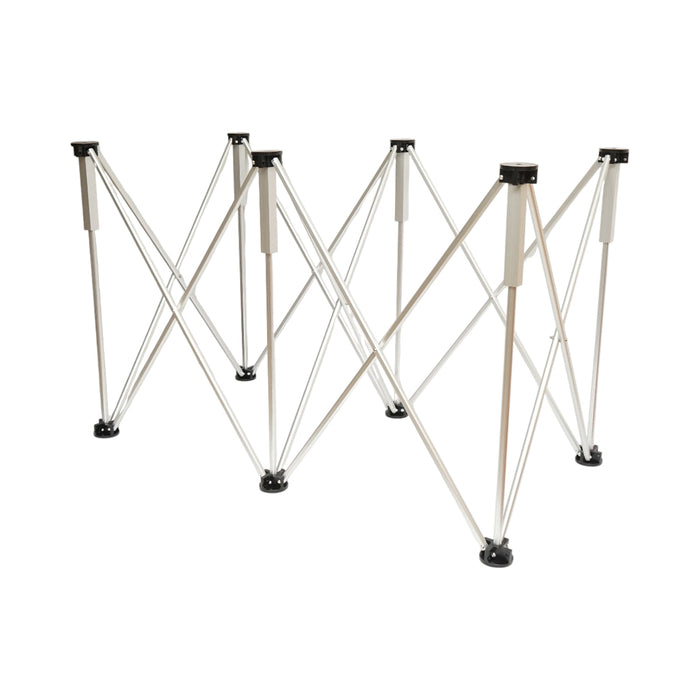 Tavolo da lavoro pieghevole a fisarmonica con 6 gambe, struttura in alluminio 116x61x72cm