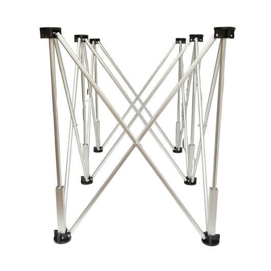 Tavolo da lavoro pieghevole a fisarmonica con 6 gambe, struttura in alluminio 116x61x72cm