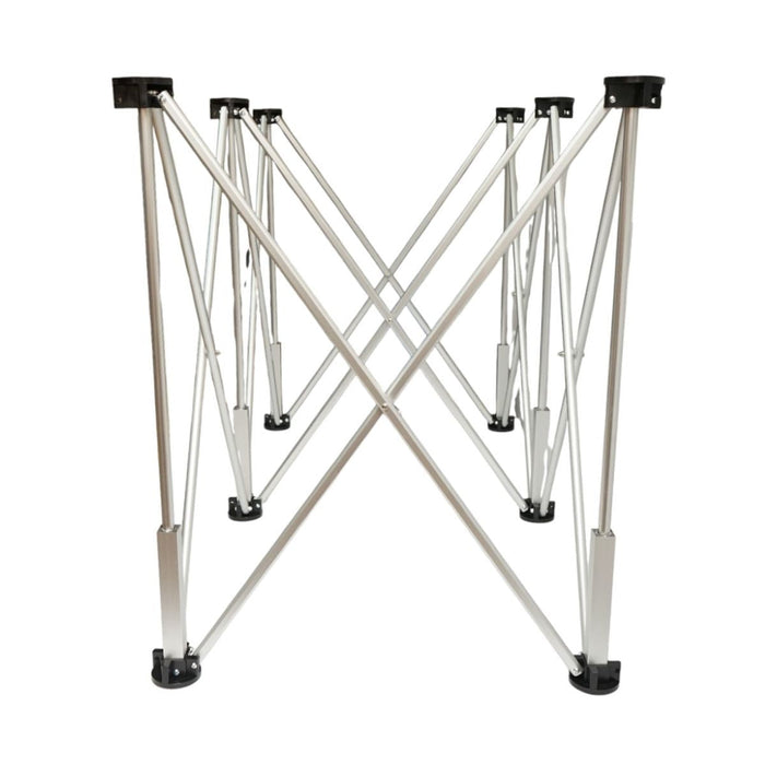 Tavolo da lavoro pieghevole a fisarmonica con 6 gambe, struttura in alluminio 116x61x72cm