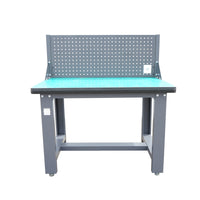 Tavolo, banco da lavoro da officina con presa 220V e pannello forato 1200x750x800+450mm