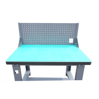 Tavolo, banco da lavoro da officina con presa 220V e pannello forato 1200x750x800+450mm