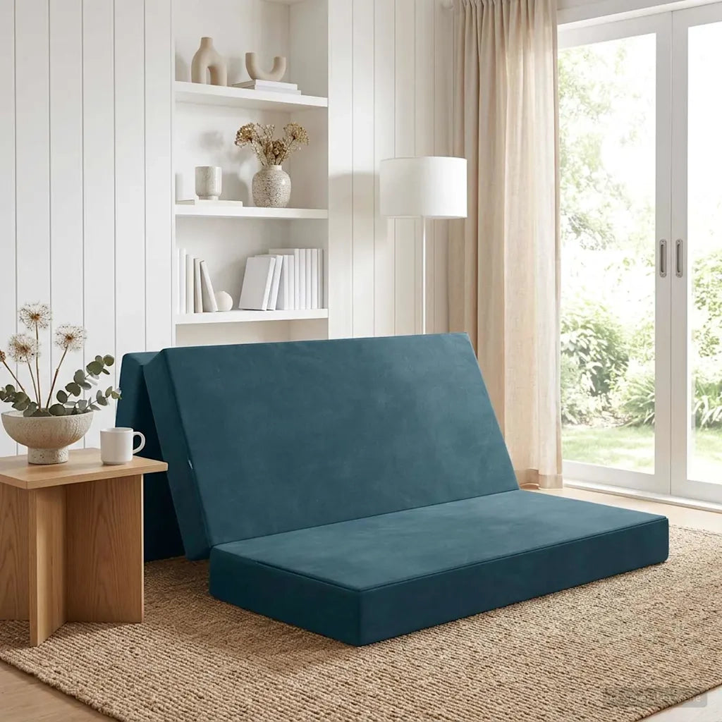 Divano Letto Pieghevole 120 x 67 x 45 cm Blu
