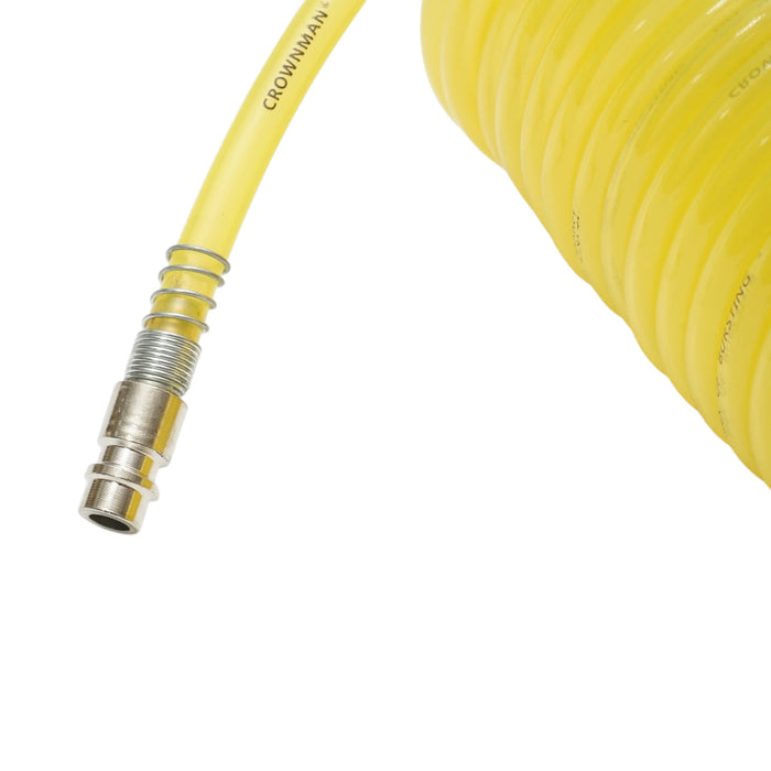 Tubo flessibile per aria compressa a spirale 10m, Ø 5mm, attacco rapido 1/4 Crownman