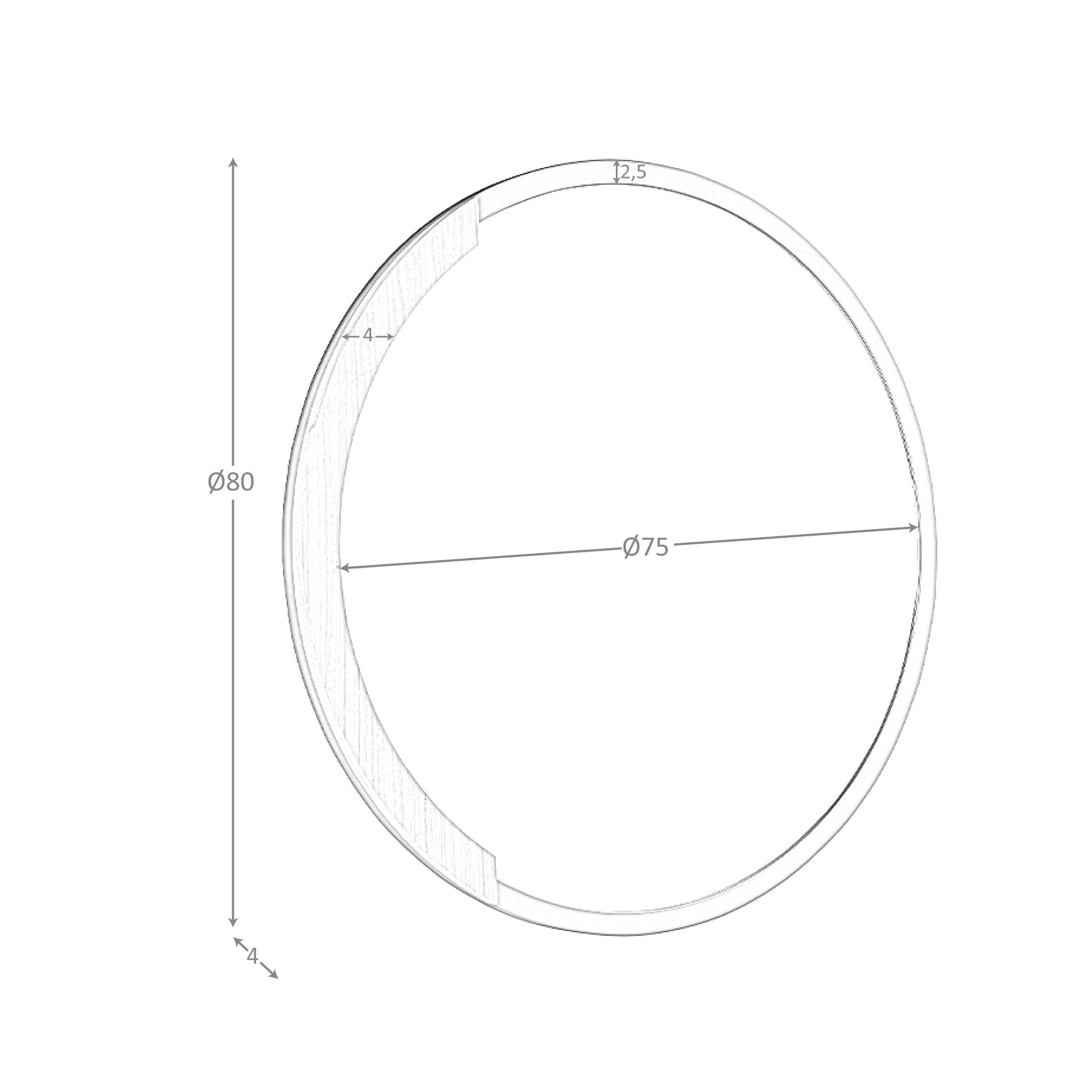 Specchio da parete rotondo acciaio nero