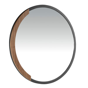 Specchio da parete rotondo acciaio nero