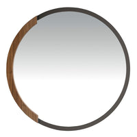 Specchio da parete rotondo acciaio nero