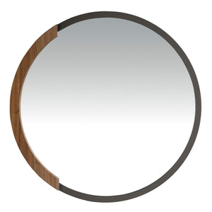 Specchio da parete rotondo acciaio nero