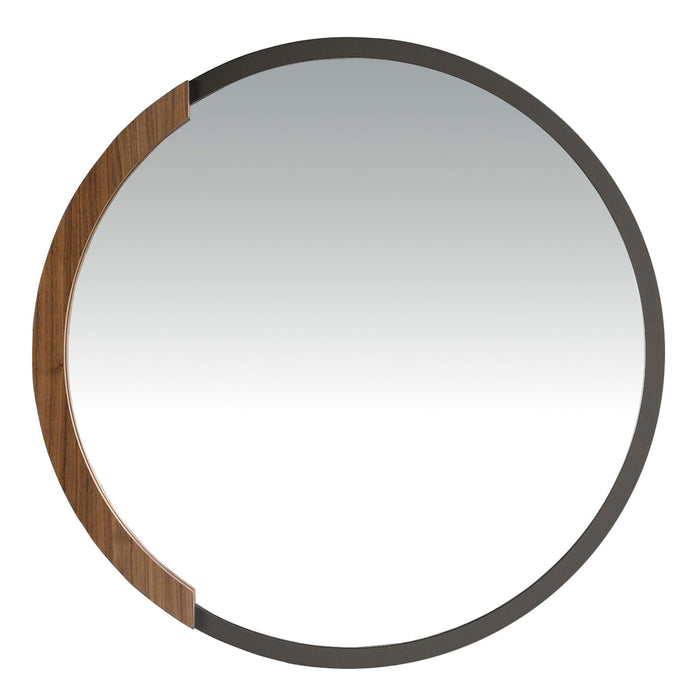 Specchio da parete rotondo acciaio nero