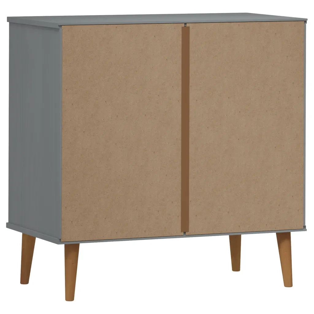 Cassettiera MOLDE Grigia 80x40x80 cm in Legno Massello di Pino 350506
