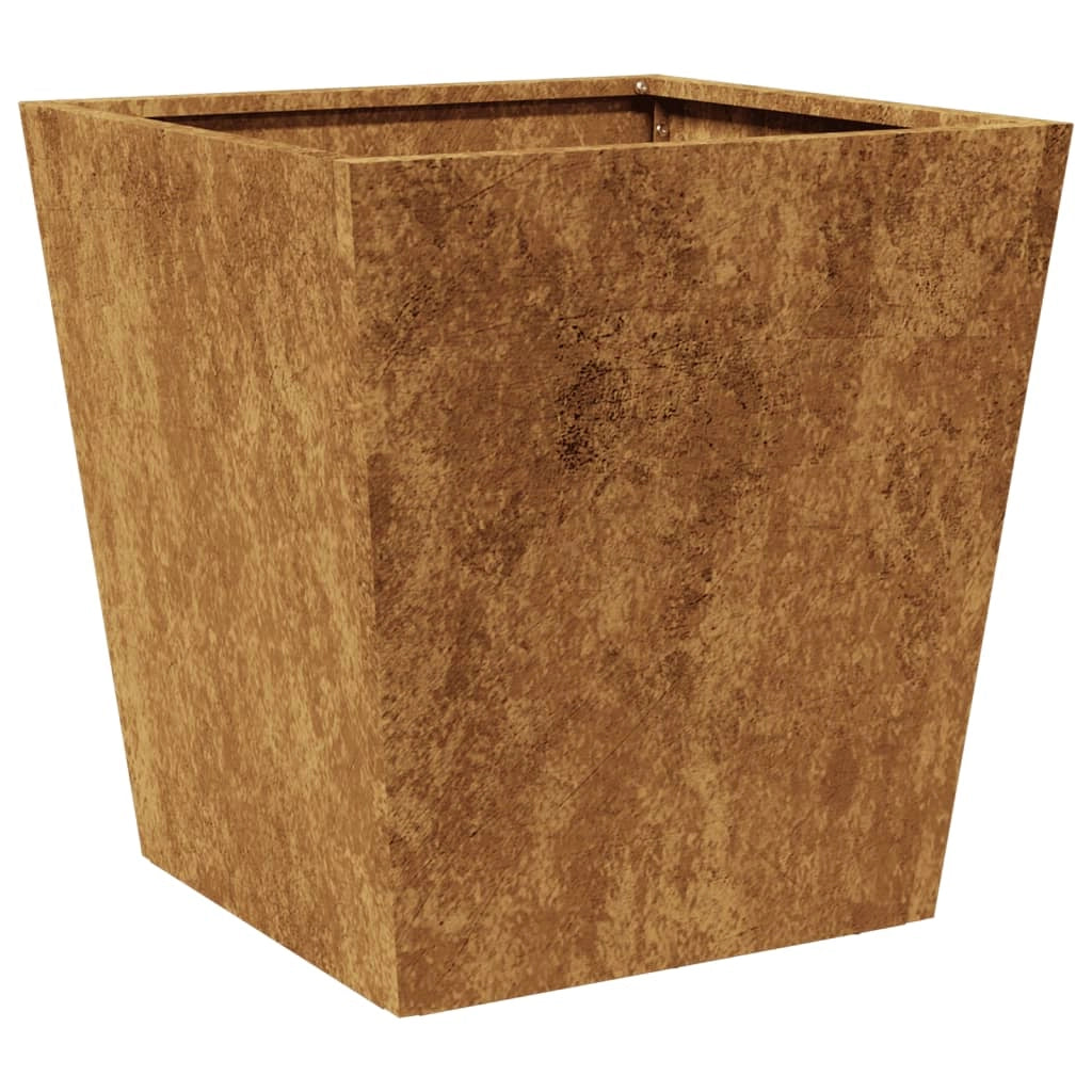 Fioriera rialzata per piante fiori giardino terrazze set da 2 40 x 40 x 40 cm acciaio Corten marrone 02_0038955