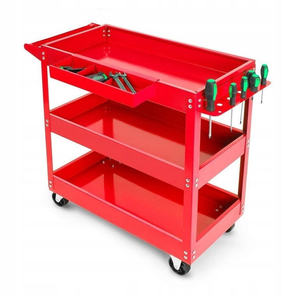 Trade Shop - Carrello Per Attrezzi Da Officina Portautensili 3 Ripiani Con 4 Ruote 89824 -