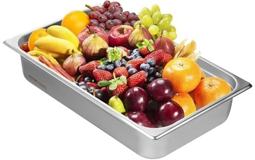 Bacinella Gastronorm in Acciaio Inox UCT8114-1, Contenitore per Alimenti 530x326x107mm 13,9L Robusto e Pratico per Cucina e Catering