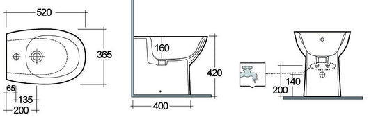 Bidet filo muro morning