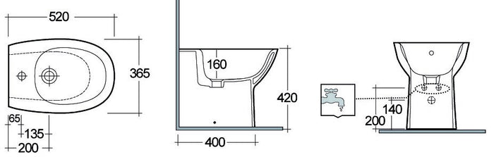 Bidet filo muro morning