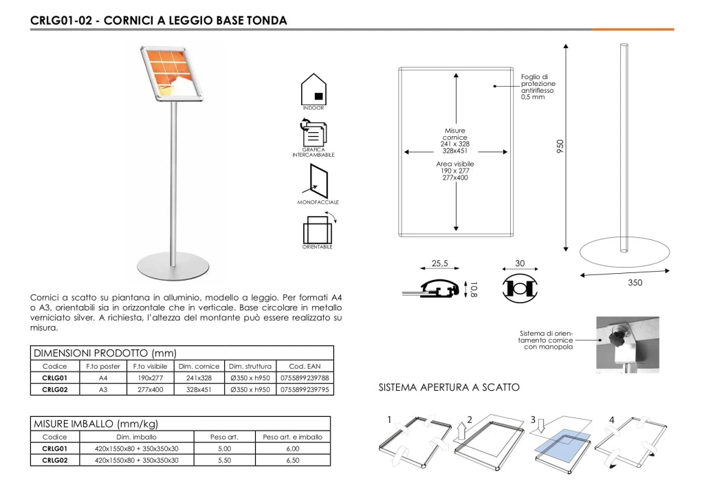 Porta Comunicazioni LEGGIO con Cornice A4