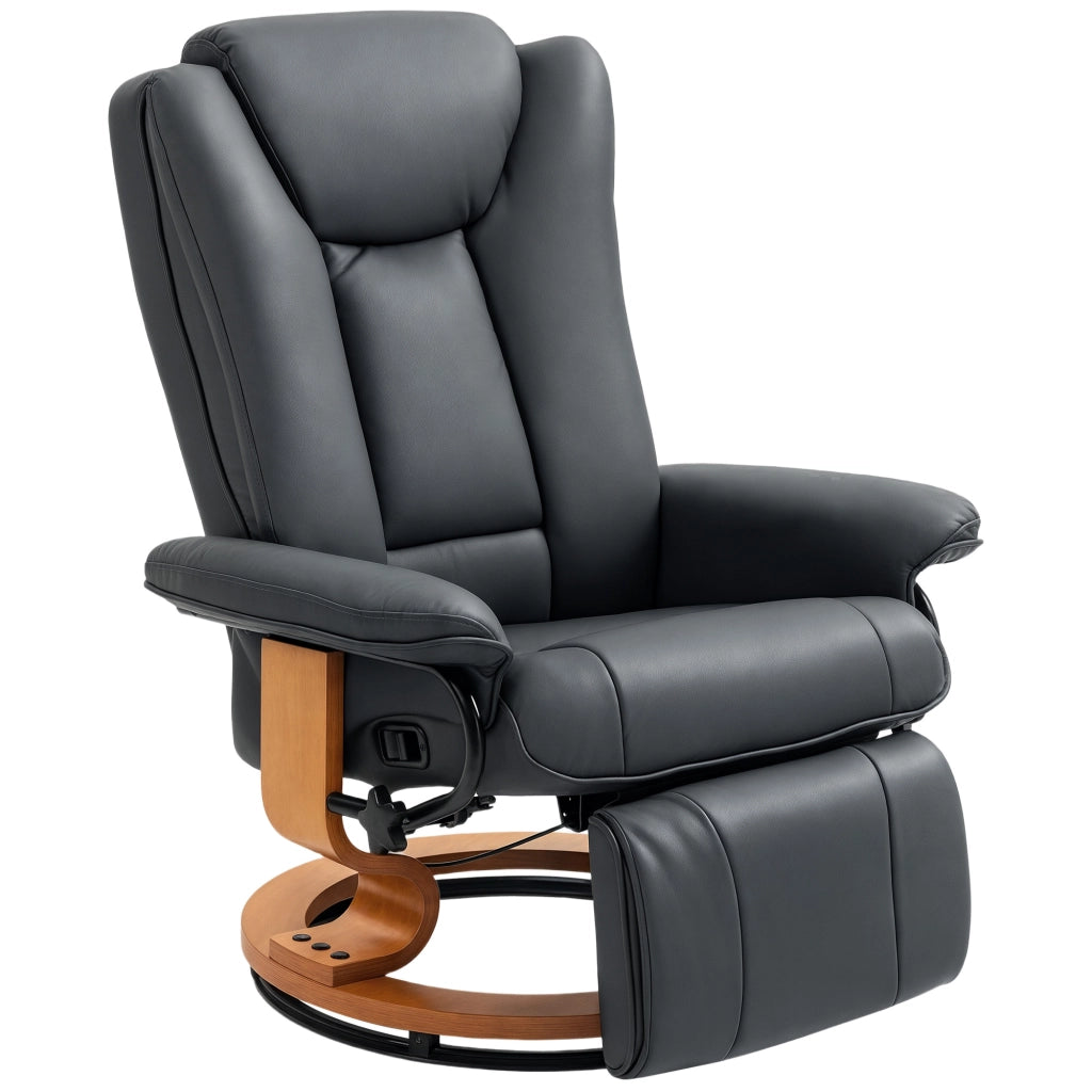 Poltrona relax reclinabile girevole ¨C Xylo ¨C similpelle grigio scuro, 150 kg
