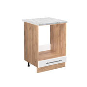 Mobile per forno da incasso Fame-Line Bianco lucido/Rovere dorato 60 cm, PL Marmo Vicco