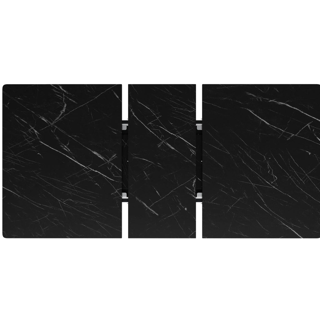 Tavolo da pranzo 120x80x75 cm allungabile; MDF e metallo; nero