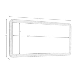 Specchio da parete rettangolare noce
