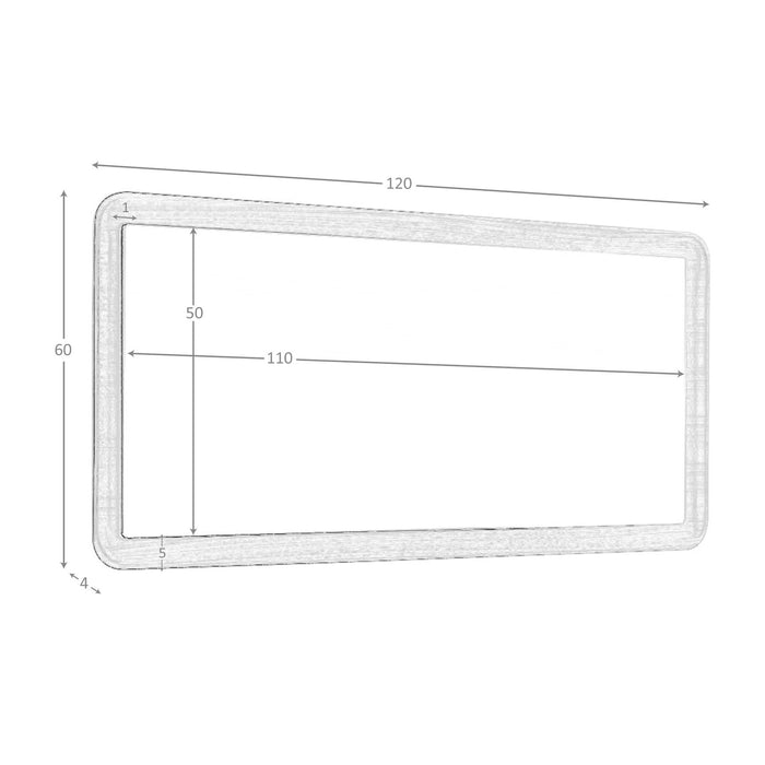 Specchio da parete rettangolare noce