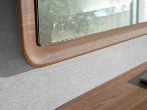 Specchio da parete rettangolare noce