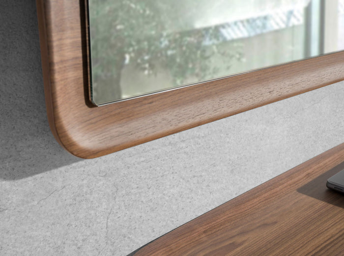 Specchio da parete rettangolare noce