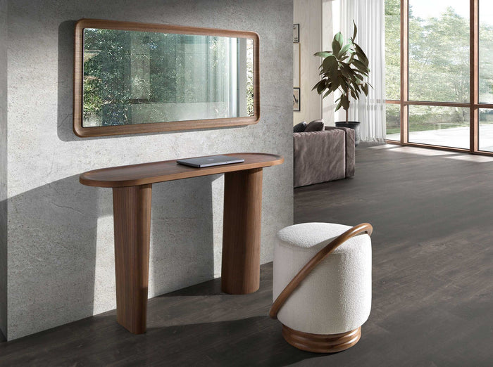 Specchio da parete rettangolare noce