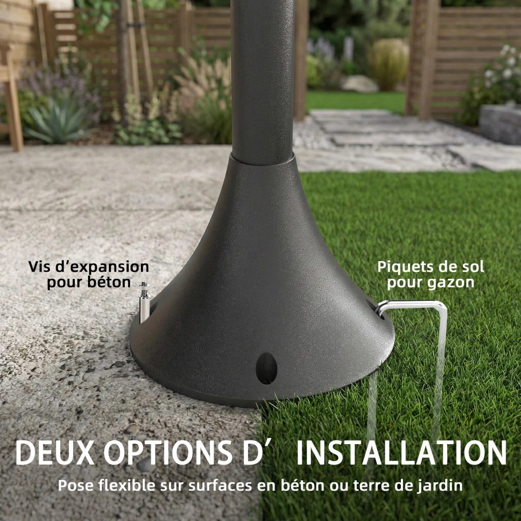 Lampada da giardino solare 3 teste ¨C zephmum ¨C nero